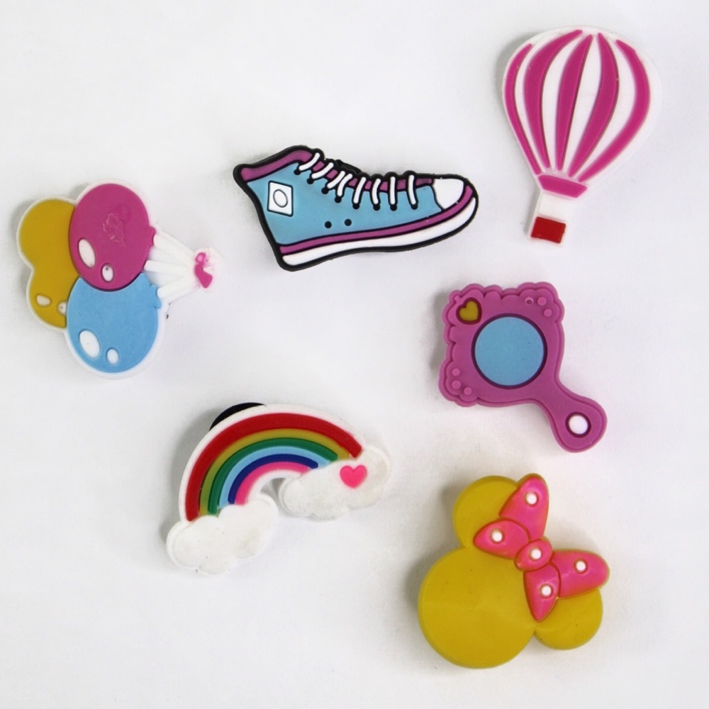 Crocs Charms (6 Piece) Rainbow High Tops Balloons Mouse Hot Air Balloon Mirror